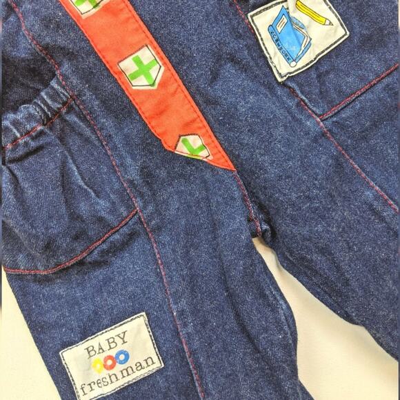Vintage Sears Outfit Baby Boys Size 3-6m School Overalls - Picture 3 of 5